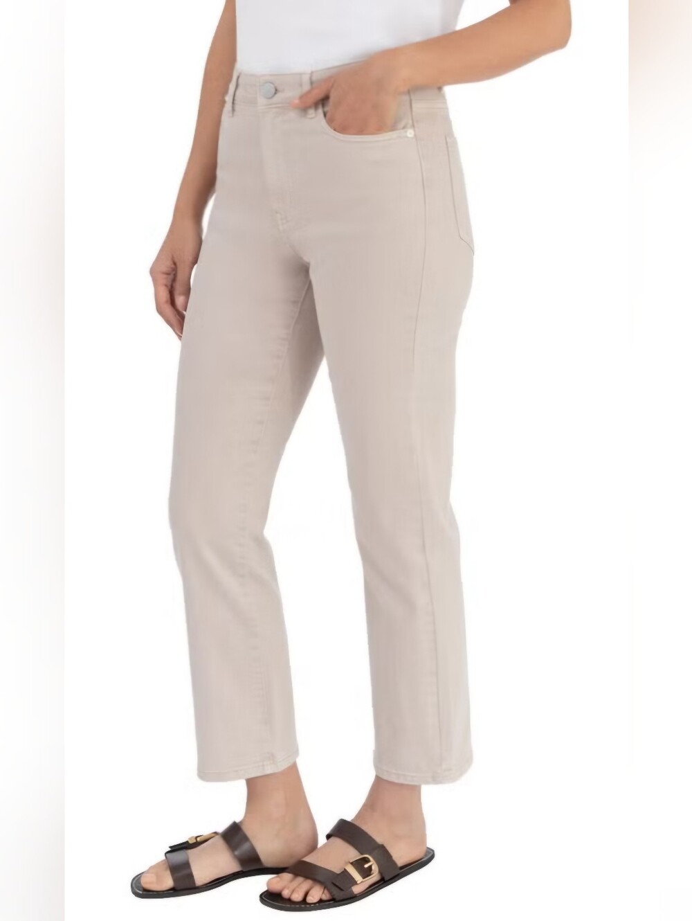 NEW! BlankNYC Tan High Rise Straight Leg Pant Size 6